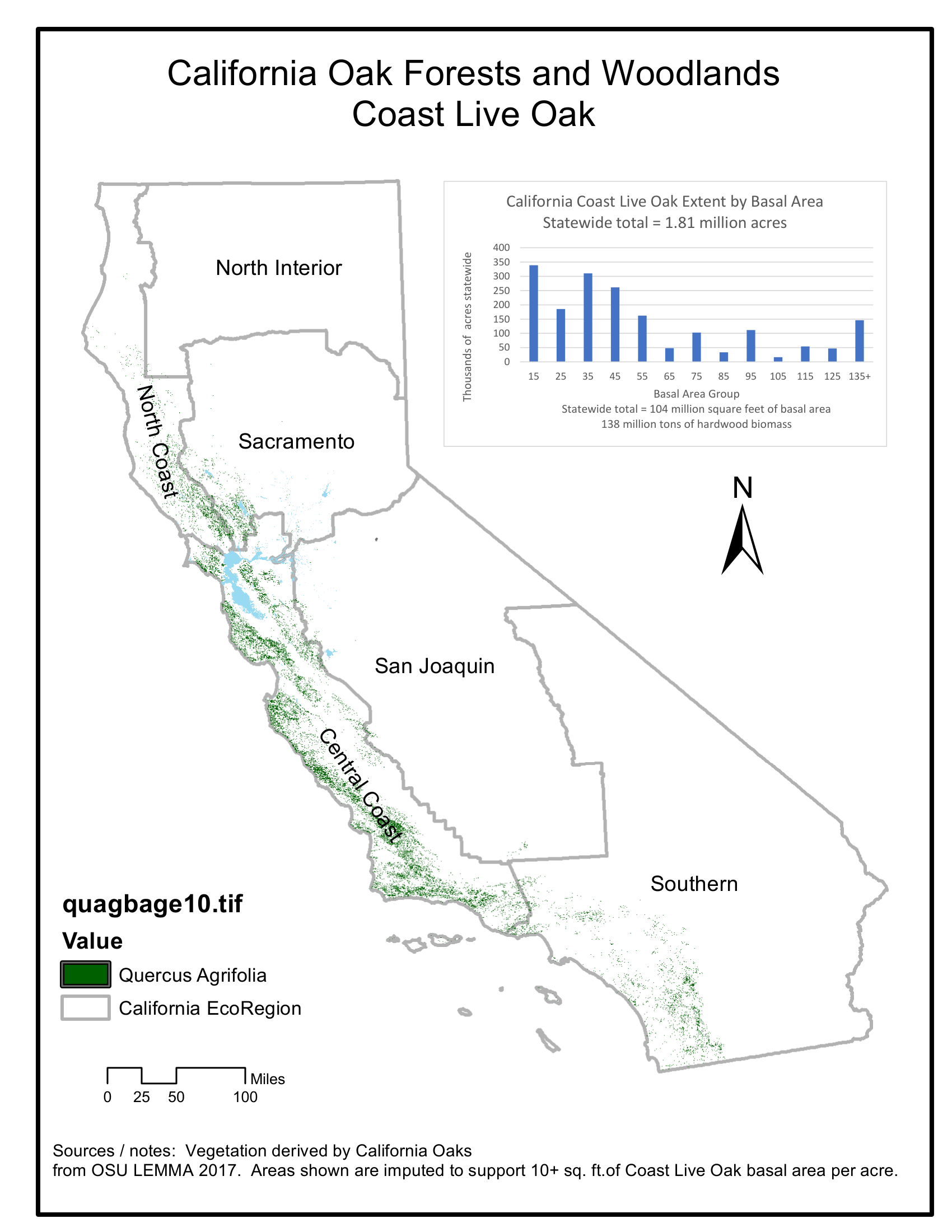 map of oaks
